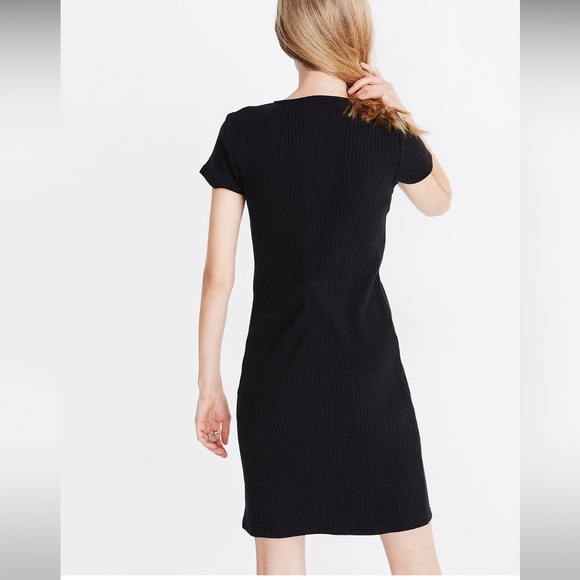 Button-Front Ribbed Mini Dress - Picture 2 of 4